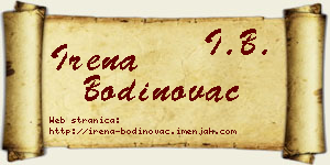 Irena Bodinovac vizit kartica